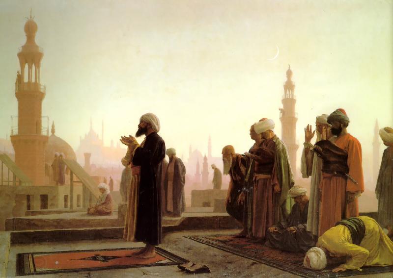 Jean Leon Gerome Prayer on the Rooftops of Cairo China oil painting art